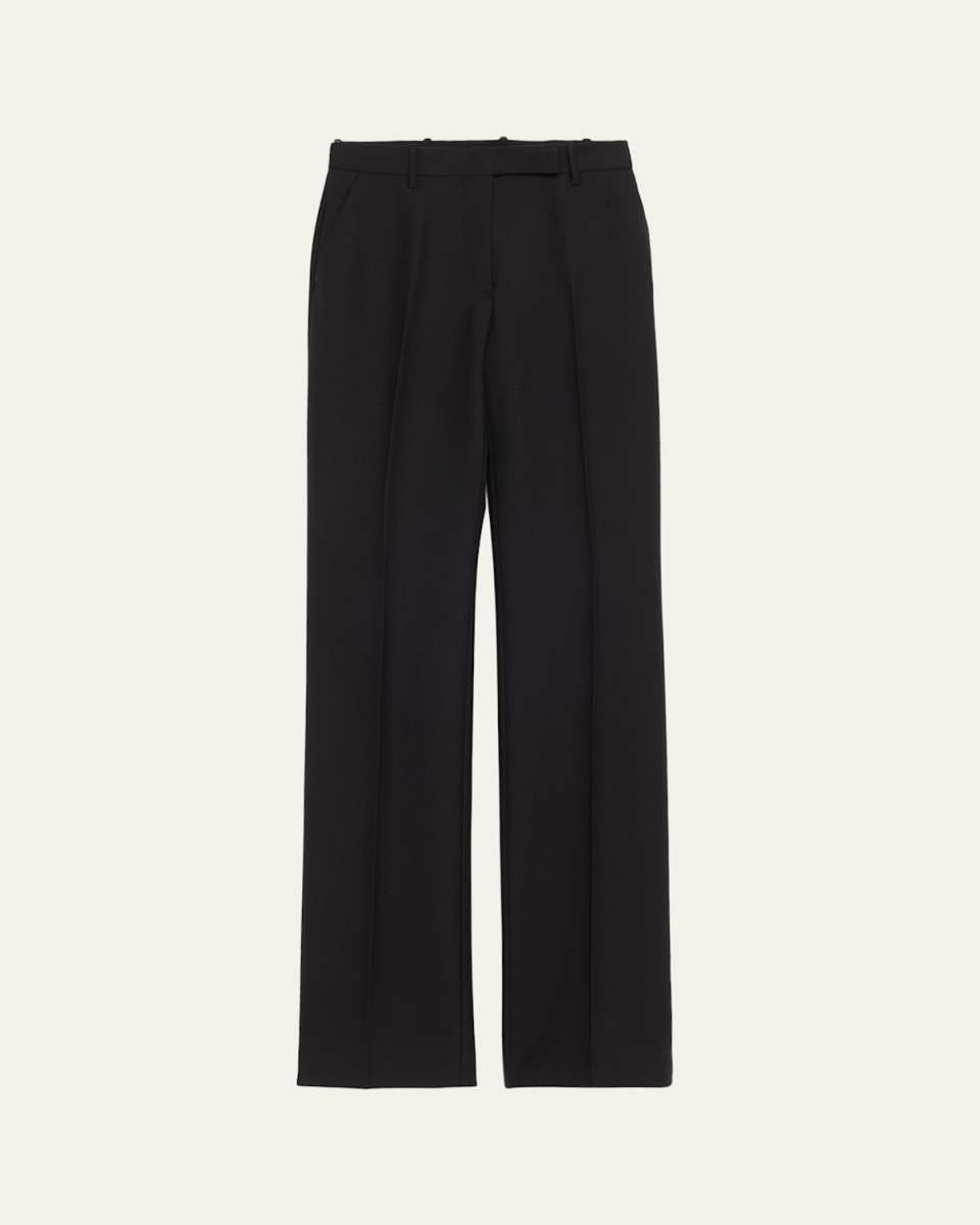Wool-Blend Straight-Leg Pants